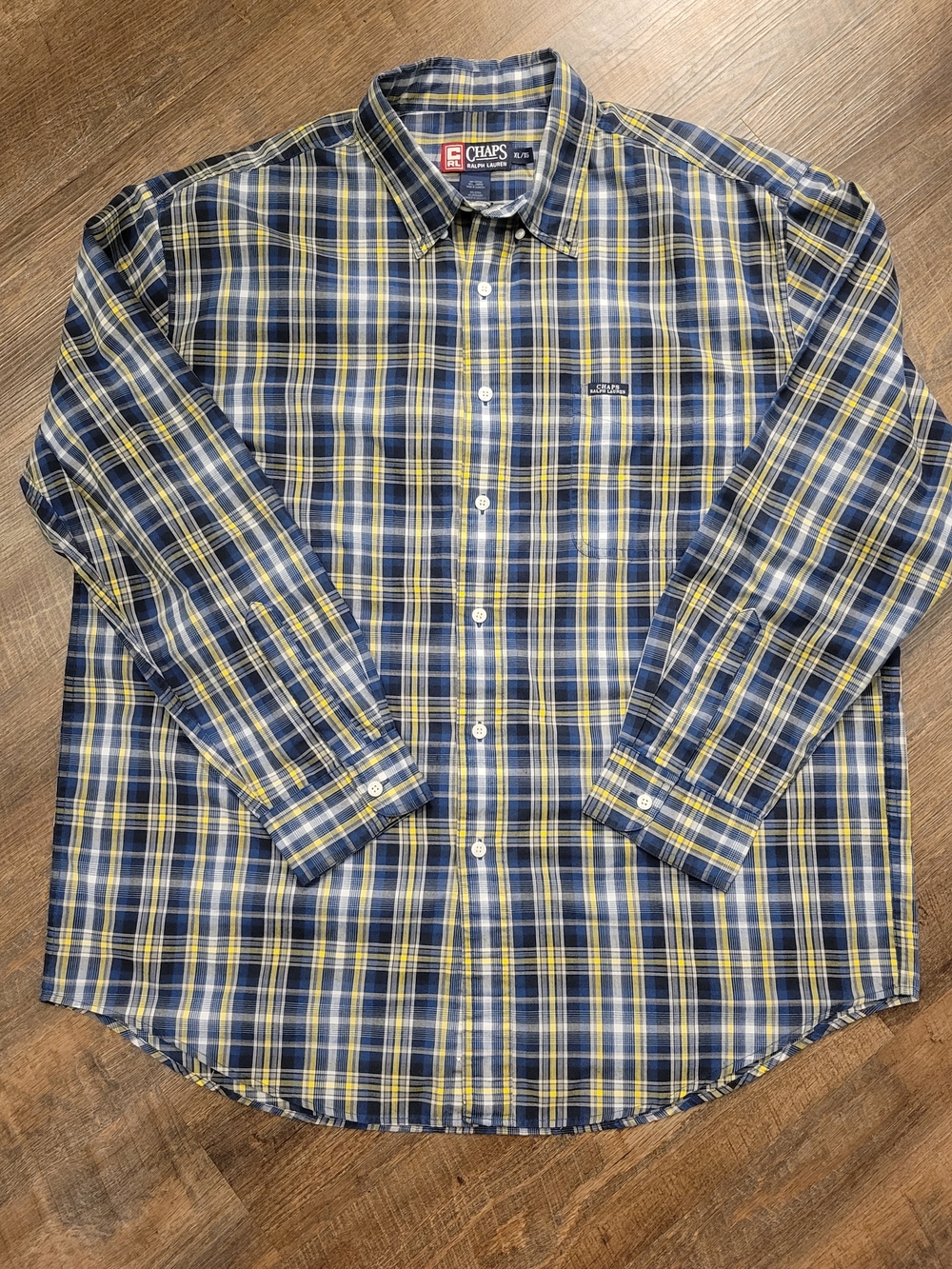 CHAPS Ralph Lauren Men’s XXL Plaid Button-Up 💙💛